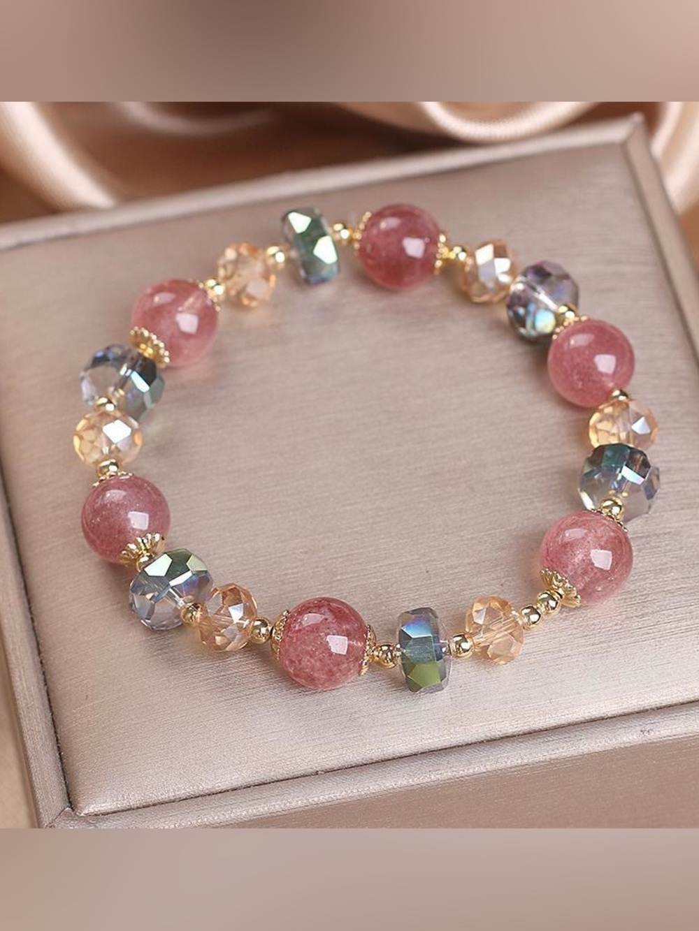 🆕New Strawberry Quartz Positive Crystal Bracelet for Love & Healing - Picture 2 of 7